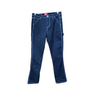 NWT DICKIES Black w/ White Stitching High Rise Carpenter Straight Leg Sz 9/29